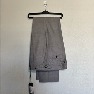 Spier & Mackay Light Gray Hopsack HIgh-Rise Dress Pants